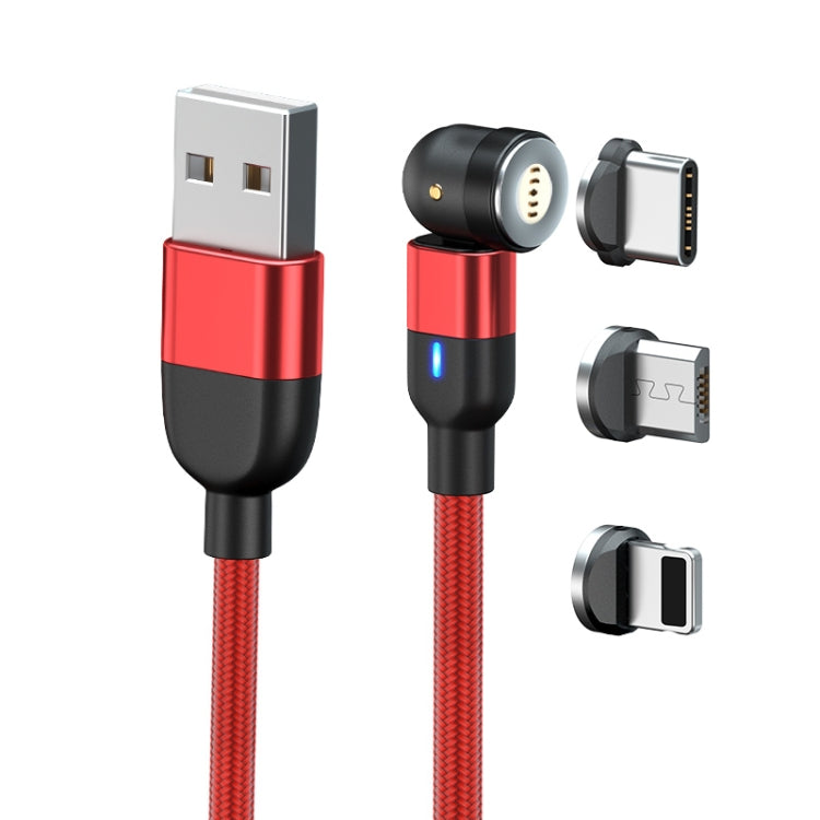 Câble de chargement magnétique rotatif à 540 degrés, 2 m, sortie 3 A, 3 en 1, USB vers 8 broches + USB-C / Type-C + Micro USB, synchronisation de données, 2 m