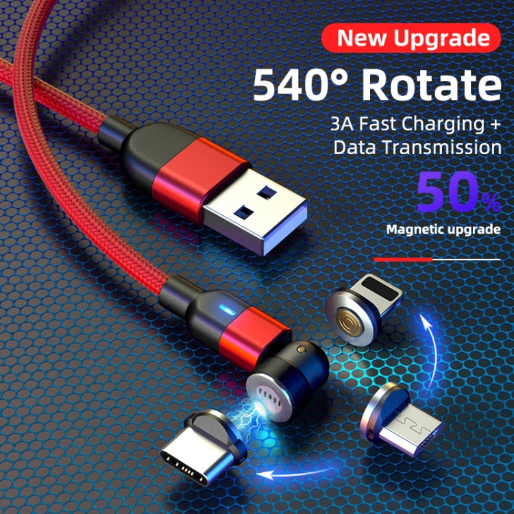 Câble de chargement magnétique rotatif à 540 degrés, 2 m, sortie 3 A, 3 en 1, USB vers 8 broches + USB-C / Type-C + Micro USB, synchronisation de données, 2 m