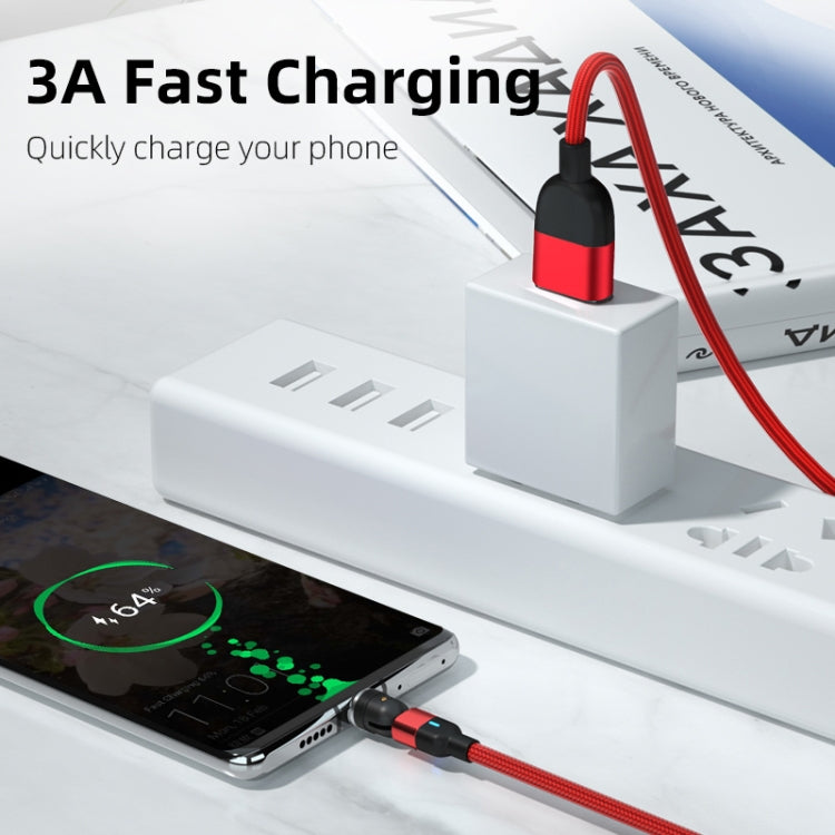 Câble de chargement magnétique rotatif à 540 degrés, 2 m, sortie 3 A, 3 en 1, USB vers 8 broches + USB-C / Type-C + Micro USB, synchronisation de données, 2 m
