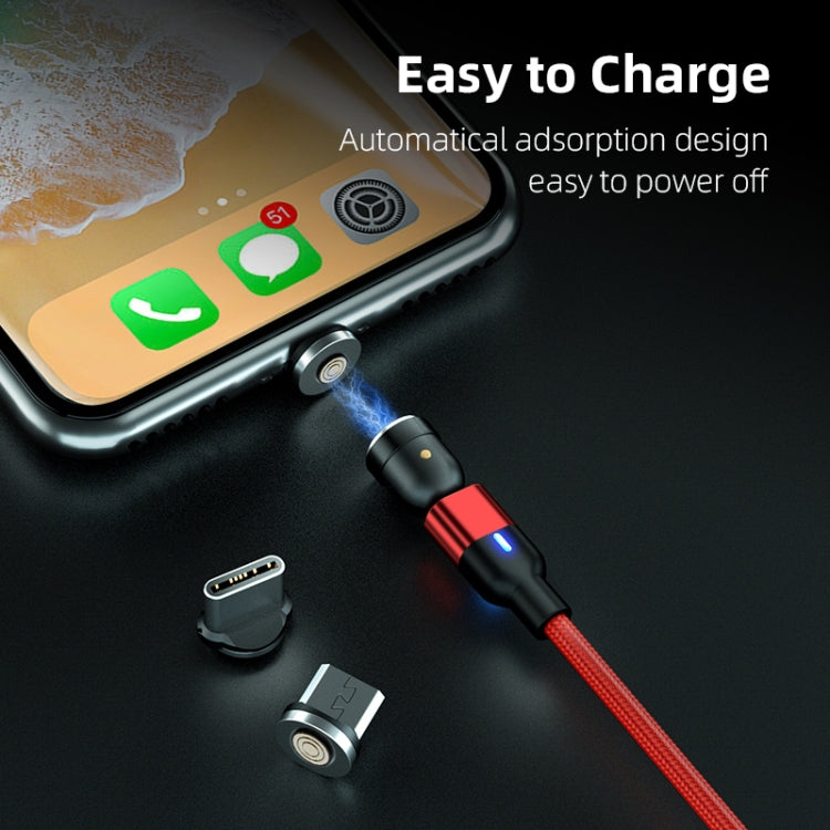 Câble de chargement magnétique rotatif à 540 degrés, 2 m, sortie 3 A, 3 en 1, USB vers 8 broches + USB-C / Type-C + Micro USB, synchronisation de données, 2 m