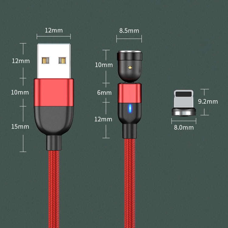 Câble de chargement et de synchronisation de données magnétique rotatif à 540 degrés, sortie USB 3 A vers 8 broches, 1 m, 8 broches