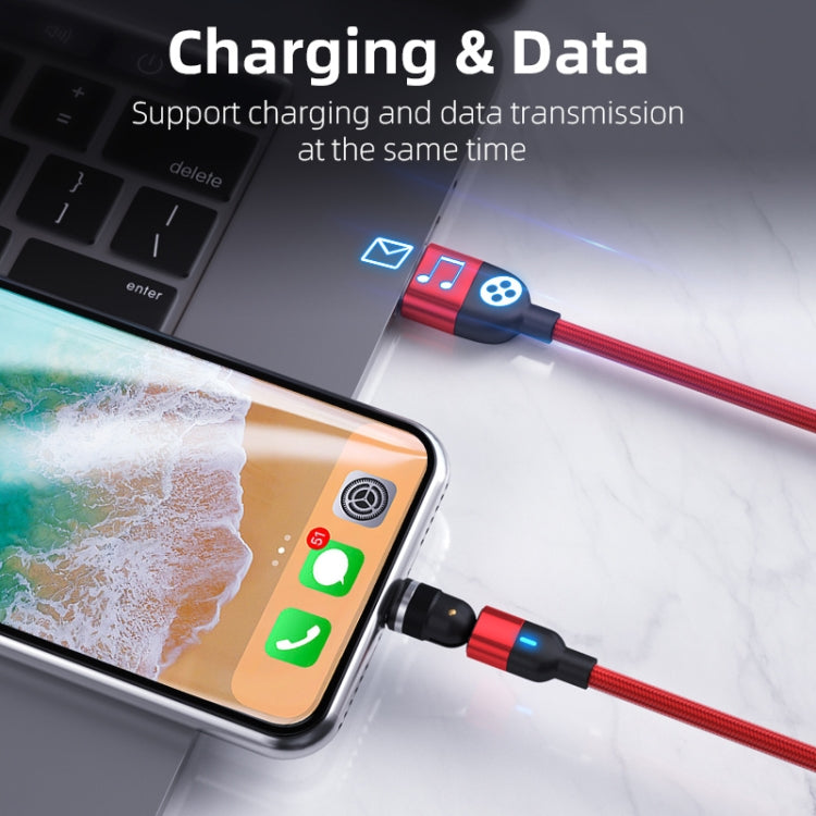 Câble de chargement et de synchronisation de données magnétique rotatif à 540 degrés, sortie USB 3 A vers 8 broches, 1 m, 8 broches