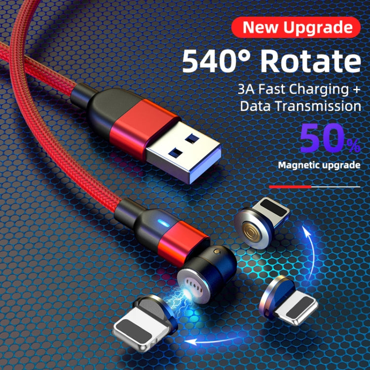 Câble de chargement et de synchronisation de données magnétique rotatif à 540 degrés, sortie USB 3 A, 2 m, 8 broches