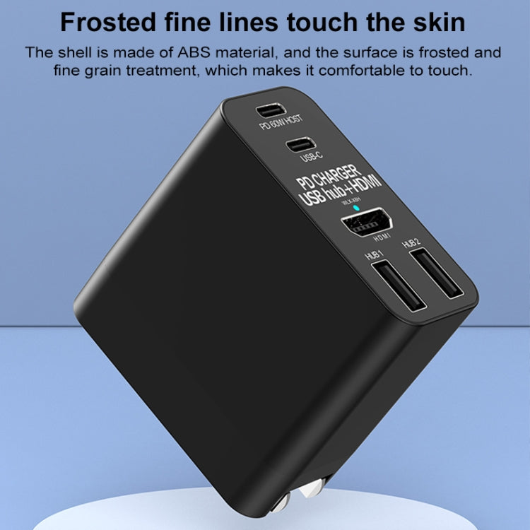 X8H 60W Type-C + USB + HDMI HUB PD Charger, US Plug, X8H