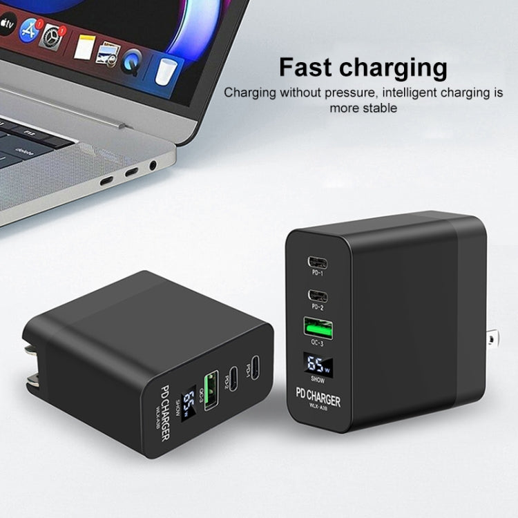 A3B 65W Output USB-C / Type-C x 2 + USB HUB PD Charger, US Plug, A3B