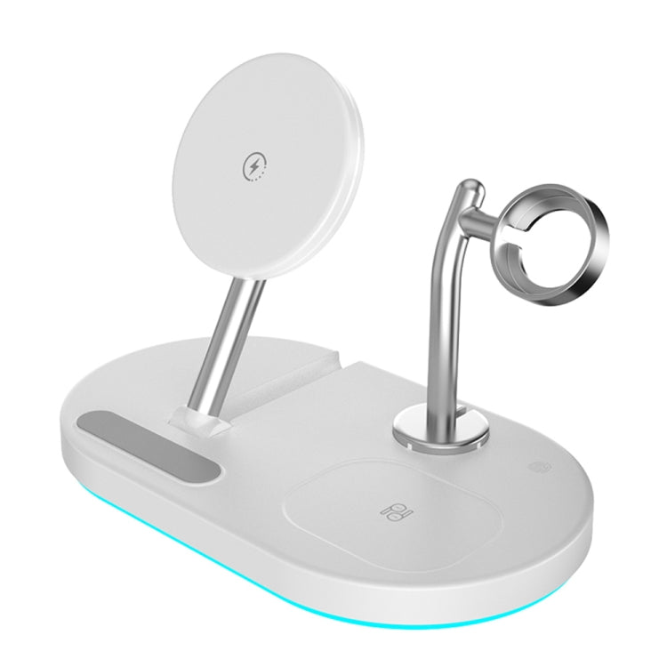 S20 4 in 1 15W Multifunctional Magnetic Wireless Charger with Night Light & Holder for Mobile Phones / AirPods, S20 White