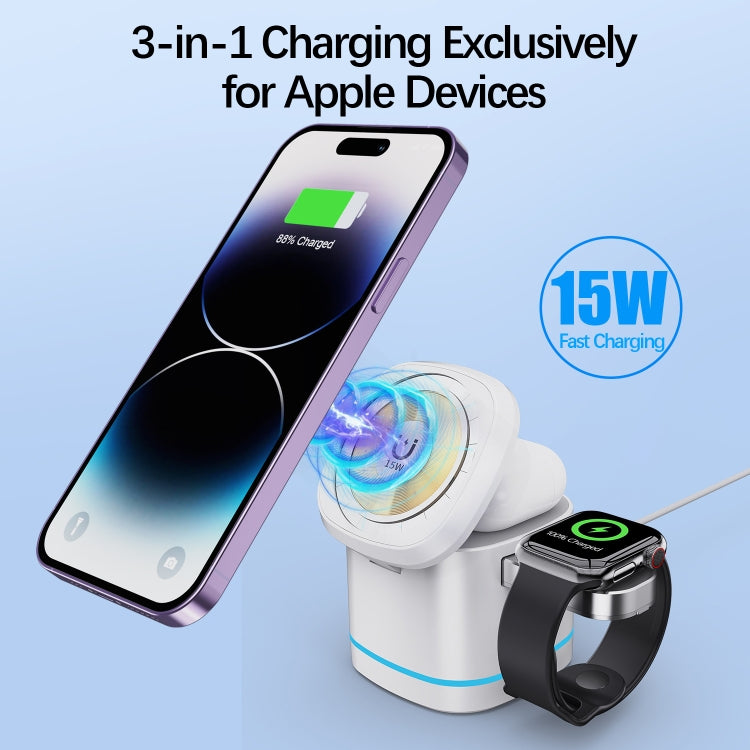 H32 15W 3 in 1 Magnetic Multifunctional Wireless Charger, H32 White, H32 Grey