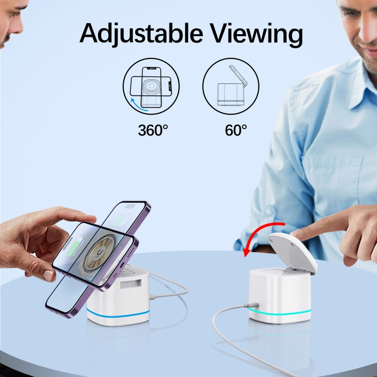 H32 15W 3 in 1 Magnetic Multifunctional Wireless Charger, H32 White, H32 Grey