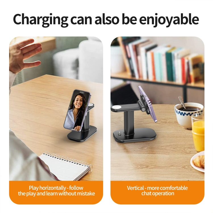 JJT-A70 15W 3 in 1 Multifunctional Magnetic Wireless Charging Holder, JJT-A70
