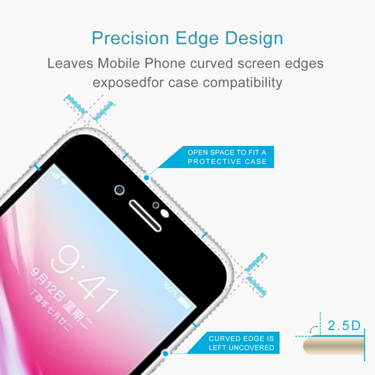 For iPhone 8 Plus 0.26mm 9H Surface Hardness 2.5D Explosion-proof Full Screen Silk-screen Tempered Glass Screen Film
