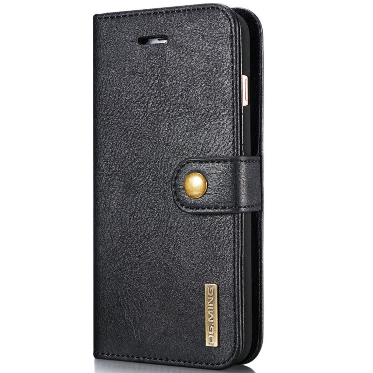 DG.MING pour iPhone 8 Plus et iPhone 7 Plus Crazy Horse Texture Flip horizontal étui de protection magnétique détachable avec support, emplacements pour cartes et portefeuille, iPhone 8P et 7P