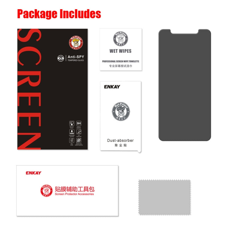 For iPhone XR ENKAY Hat-Prince 0.26mm 9H 2.5D Privacy Anti-glare Tempered Glass Film, For XR