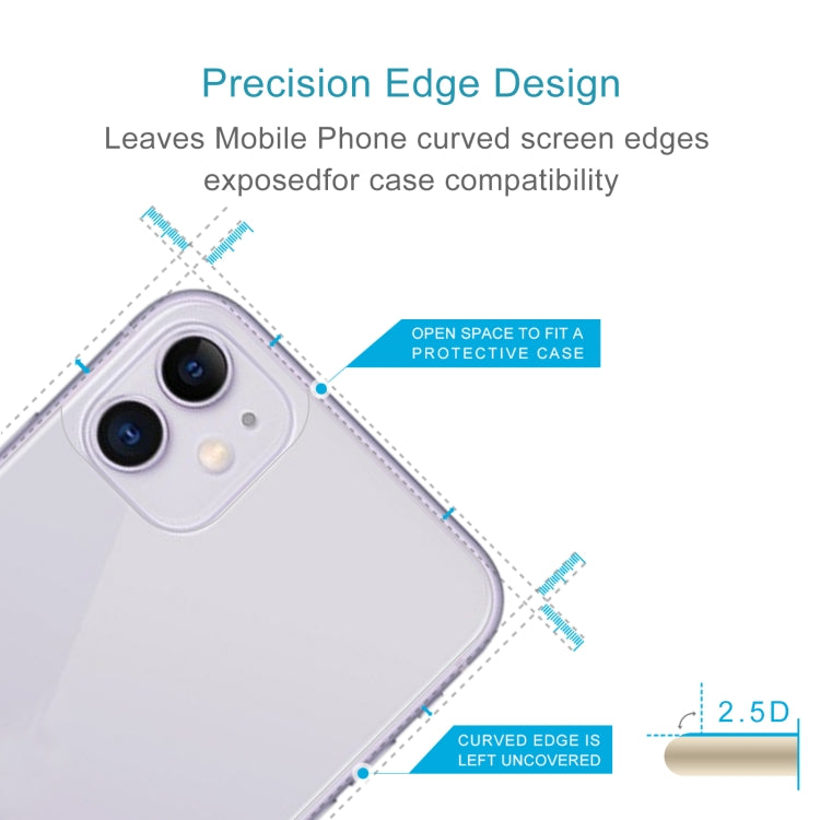 For iPhone 11 9H 2.5D Half - Screen Transparent Mobile Phone Tempered Glass Film Back Film, For iPhone 11 (1 PC)