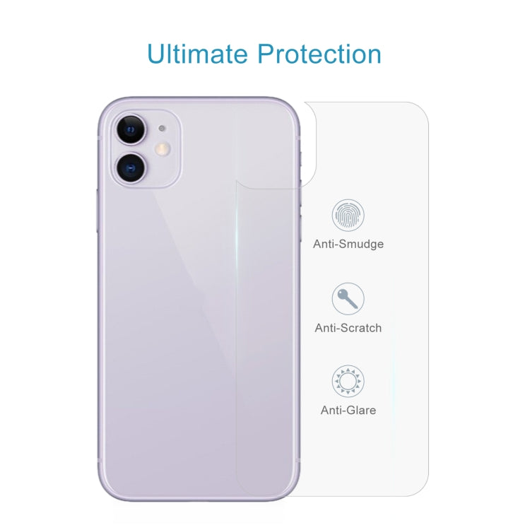 For iPhone 11 9H 2.5D Half - Screen Transparent Mobile Phone Tempered Glass Film Back Film, For iPhone 11 (1 PC)