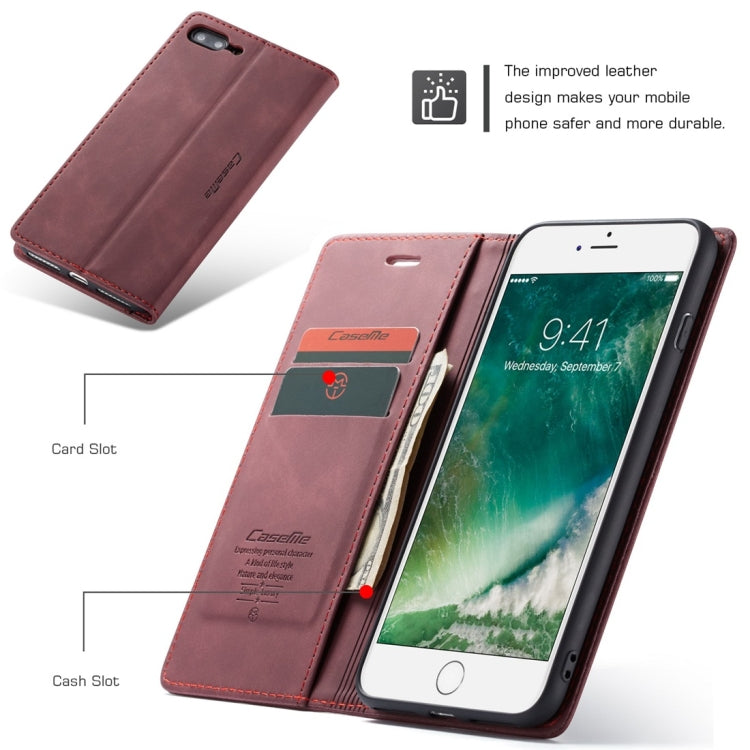 CaseMe-013 Multifunctional Retro Frosted Horizontal Flip Leather Case for iPhone 7 Plus / 8 Plus, with Card Slot & Holder & Wallet, For iPhone 7 Plus / 8 Plus