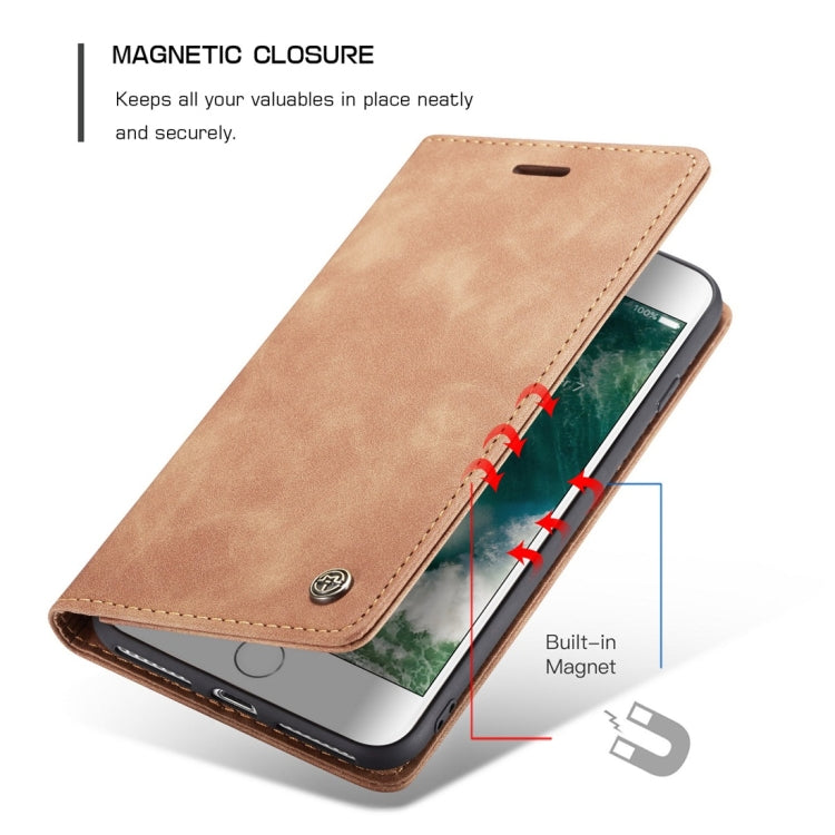 CaseMe-013 Multifunctional Retro Frosted Horizontal Flip Leather Case for iPhone 7 Plus / 8 Plus, with Card Slot & Holder & Wallet