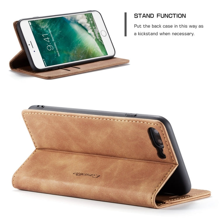 CaseMe-013 Multifunctional Retro Frosted Horizontal Flip Leather Case for iPhone 7 Plus / 8 Plus, with Card Slot & Holder & Wallet