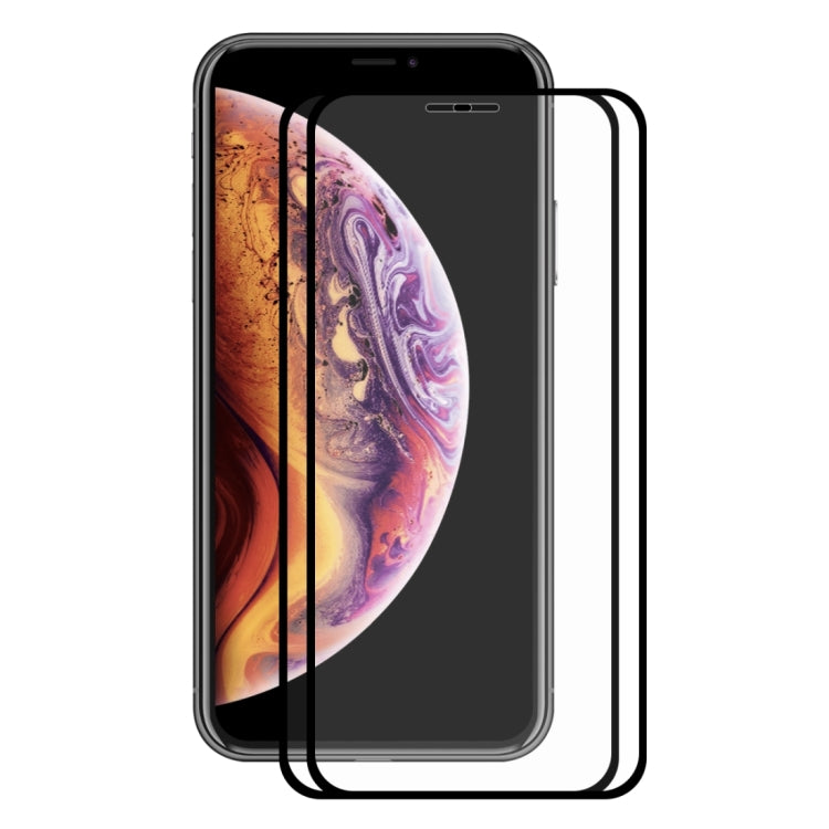 For iPhone XS Max 2pcs ENKAY Hat-Prince 0.2mm 9H 2.5D Full Screen Tempered Glass Film, For XS Max