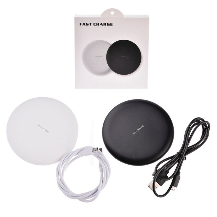 TOVYS-KC-N5 9V 1A Output Frosted Round Wire Qi Standard Fast Charging Wireless Charger, Cable Length: 1m, Frosted, Frosted White