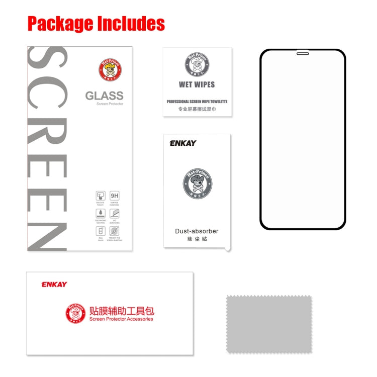 For iPhone XR ENKAY Hat-prince Full Glue 0.26mm 9H 2.5D Tempered Glass Film, For XR