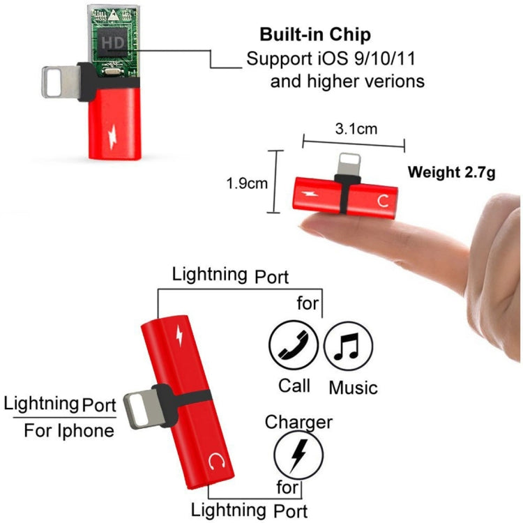 Adaptateur 2 en 1 8 broches 5 V 1 A pour écouteurs, convertisseur audio et appels