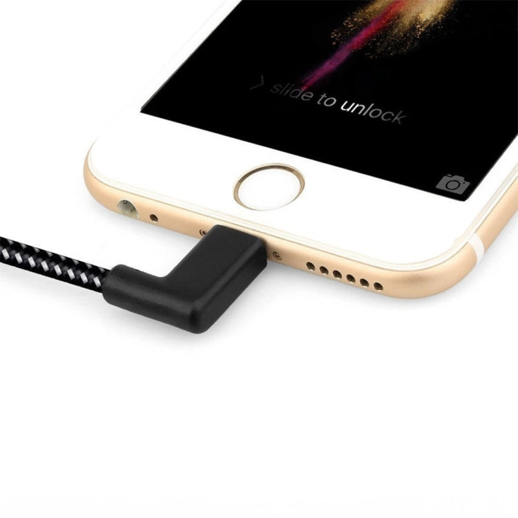 Câble de chargement et de synchronisation de données USB vers 8 broches en nylon tressé, 1 m, 2 A, double coude, 1 m, 8 broches, 2 A