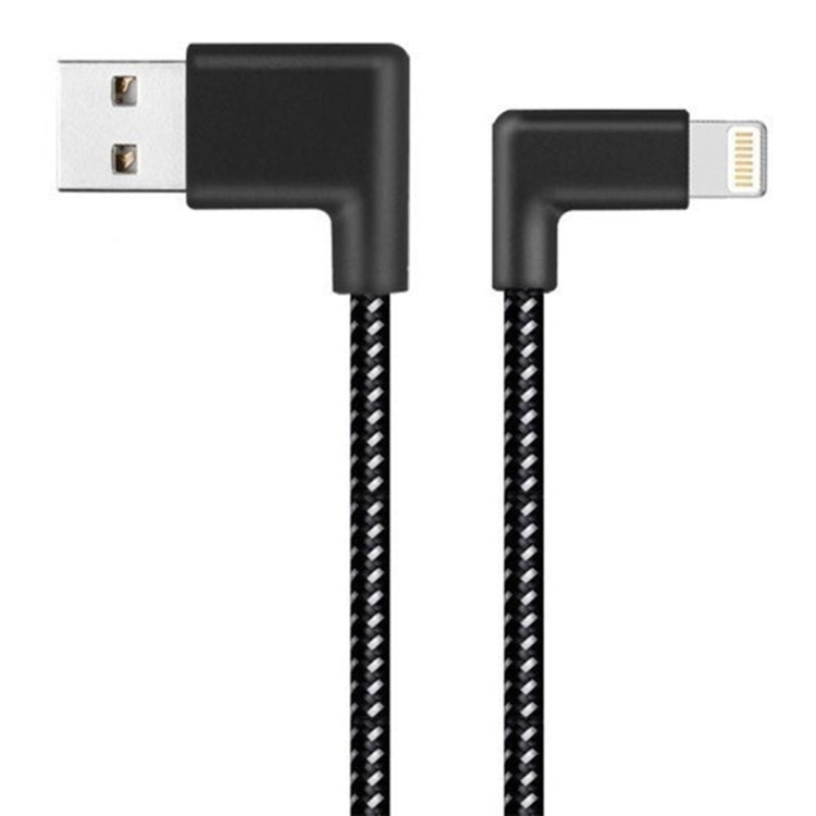 Câble de chargement et de synchronisation de données USB vers 8 broches en nylon tressé, 1 m, 2 A, double coude, 1 m, 8 broches, 2 A