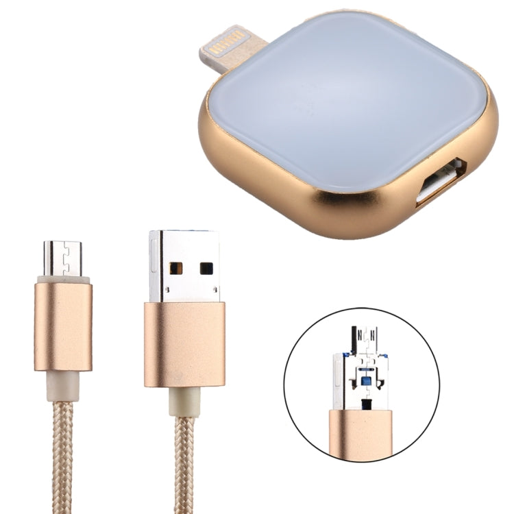 RQW-18S 8 Pin 32GB Multi-functional Flash Disk Drive with USB / Micro USB to Micro USB Cable, RQW-18S Gold