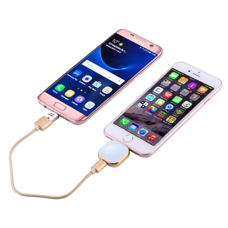 RQW-18S 8 Pin 32GB Multi-functional Flash Disk Drive with USB / Micro USB to Micro USB Cable, RQW-18S Gold