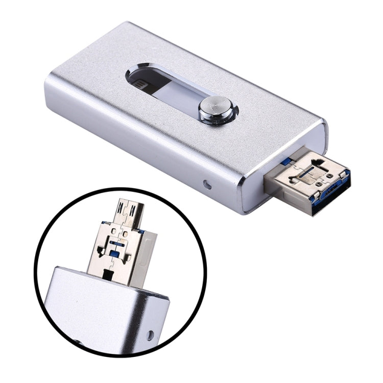 Clé USB 2.0 3 en 1 RQW-02, 8 broches et micro USB 16 Go, RQW-02 noir, RQW-02 or, RQW-02 bleu, RQW-02 rouge, RQW-02 argent