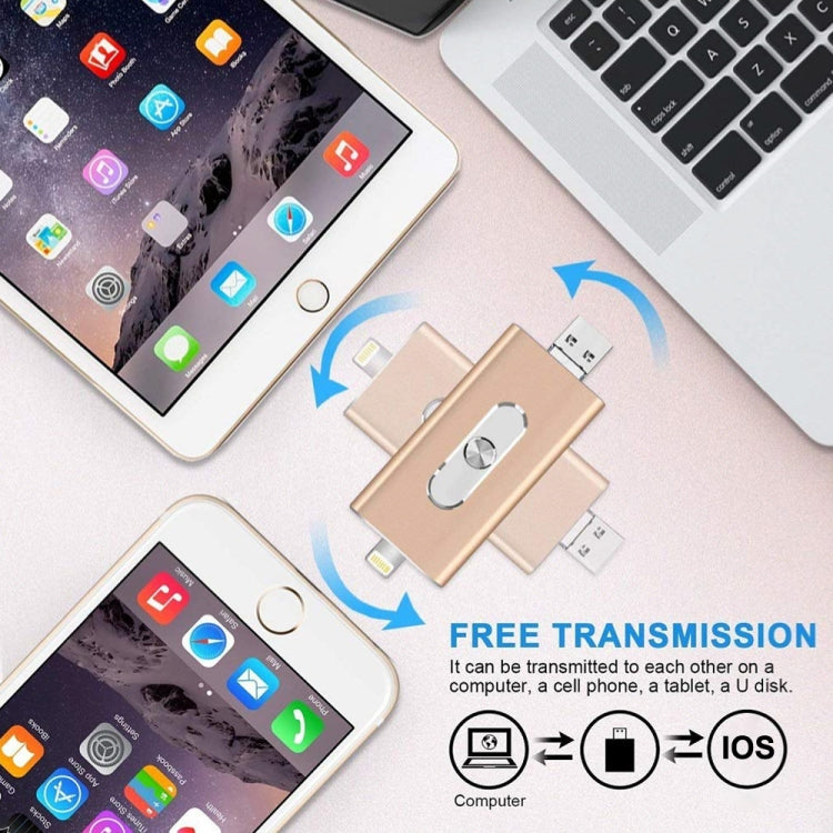 Clé USB 2.0 3 en 1 RQW-02, 8 broches et micro USB 16 Go, RQW-02 noir, RQW-02 or, RQW-02 bleu, RQW-02 rouge, RQW-02 argent