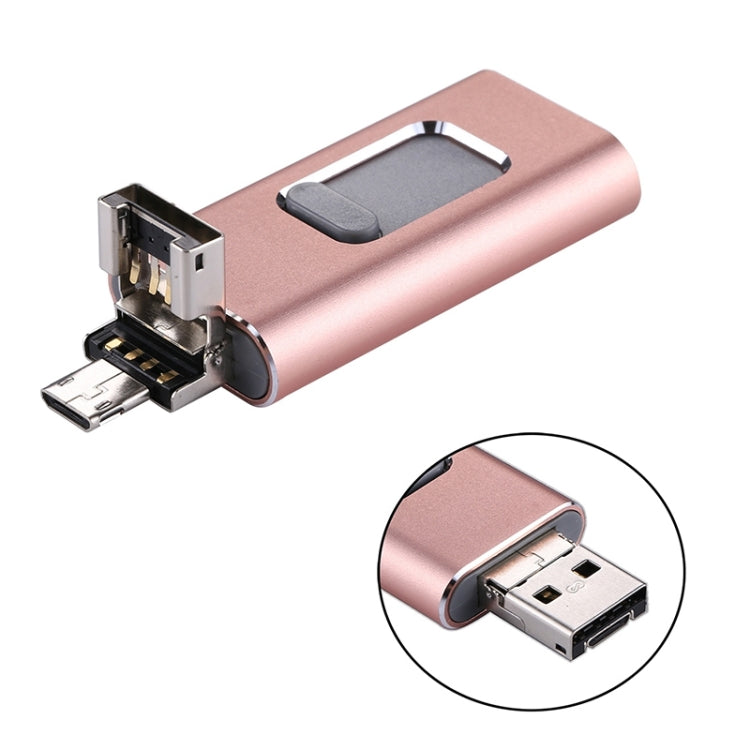 Clé USB 3 en 1 easyflash RQW-01B, 32 Go, USB 2.0, 8 broches et micro USB, or rose