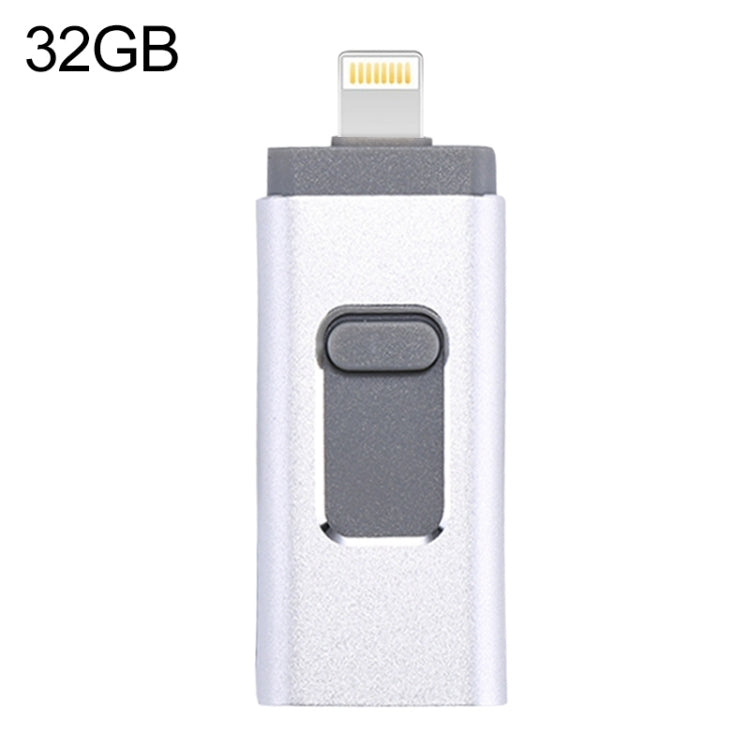 Clé USB 3 en 1 easyflash RQW-01B, 32 Go, USB 2.0, 8 broches et micro USB, argent