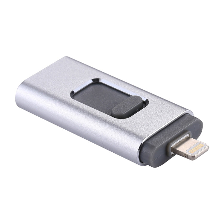 easyflash RQW-01B 3 in 1 USB 2.0 & 8 Pin & Micro USB 128GB Flash Drive, RQW-01B Silver
