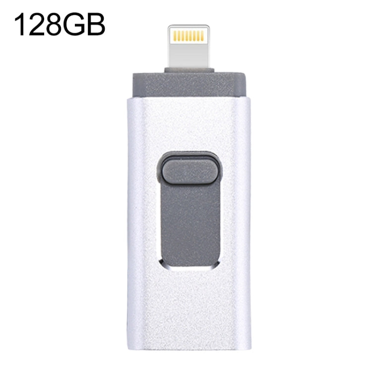 easyflash RQW-01B 3 in 1 USB 2.0 & 8 Pin & Micro USB 128GB Flash Drive, RQW-01B Silver