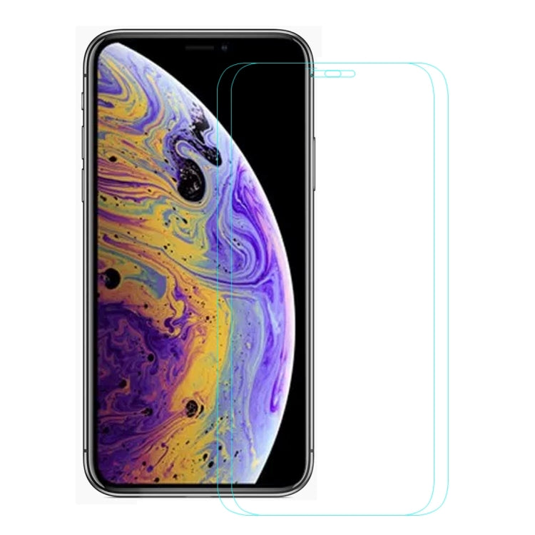 For iPhone 11 Pro / XS / X 2pcs ENKAY Hat-Prince 0.26mm 9H 2.5D Tempered Glass Film, For XS (2 PCS)