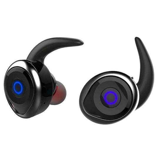 Sleek black AWEI T1 sports earbuds showing ergonomic design and touch controls