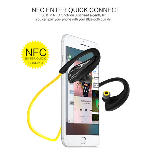 AWEI A880BL in-ear sports headphones worn during active workout and running session