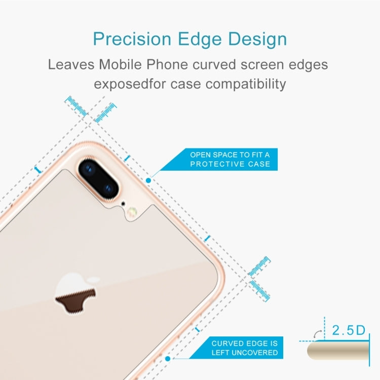 2 PCS for iPhone 8 Plus & 7 Plus 0.3mm 9H Surface Hardness 2.5D Curved Edge Explosion-proof Premium Tempered Glass Back Screen Protector, For 8P & 7P