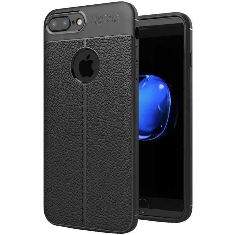 For iPhone 8 Plus & 7 Plus Litchi Texture TPU Protective Back Cover Case, For 8P & 7P