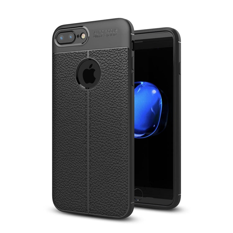 For iPhone 8 Plus & 7 Plus Litchi Texture TPU Protective Back Cover Case, For 8P & 7P