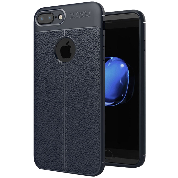 For iPhone 8 Plus & 7 Plus Litchi Texture TPU Protective Back Cover Case, For 8P & 7P