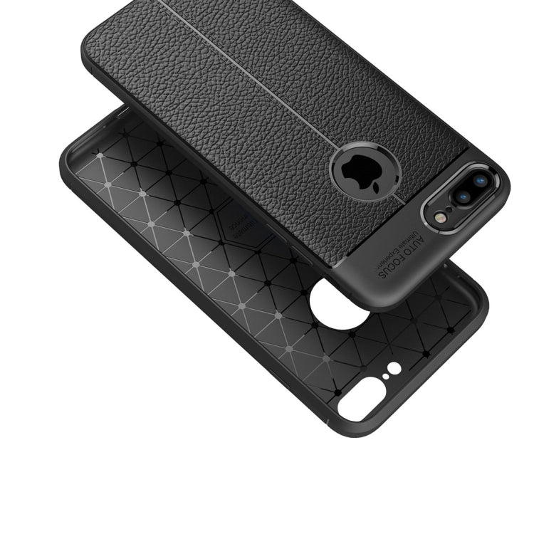For iPhone 8 Plus & 7 Plus Litchi Texture TPU Protective Back Cover Case, For 8P & 7P