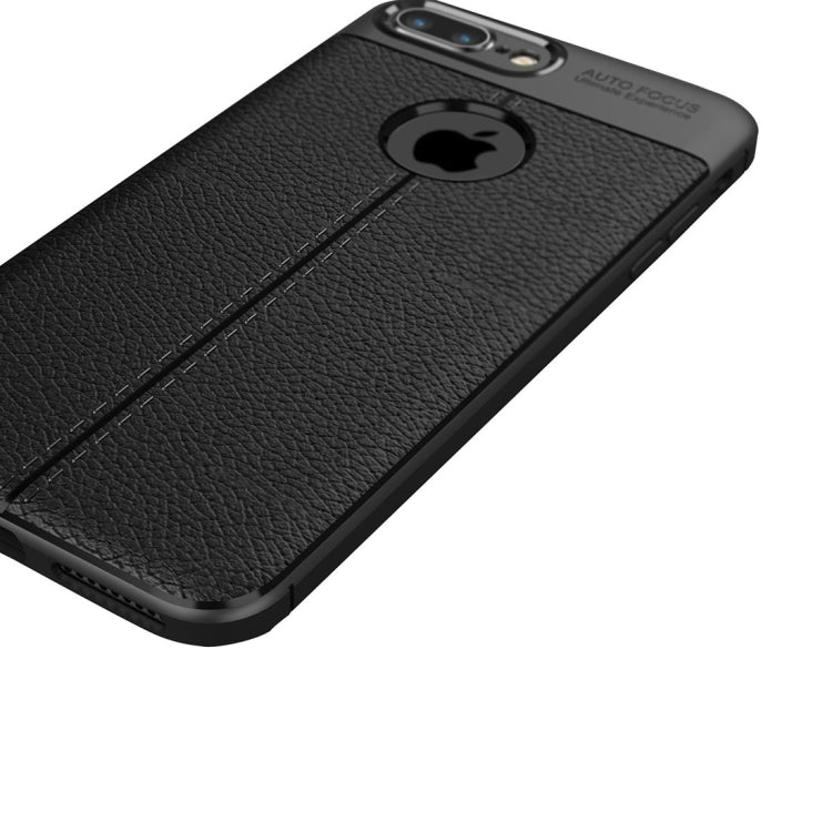 For iPhone 8 Plus & 7 Plus Litchi Texture TPU Protective Back Cover Case, For 8P & 7P
