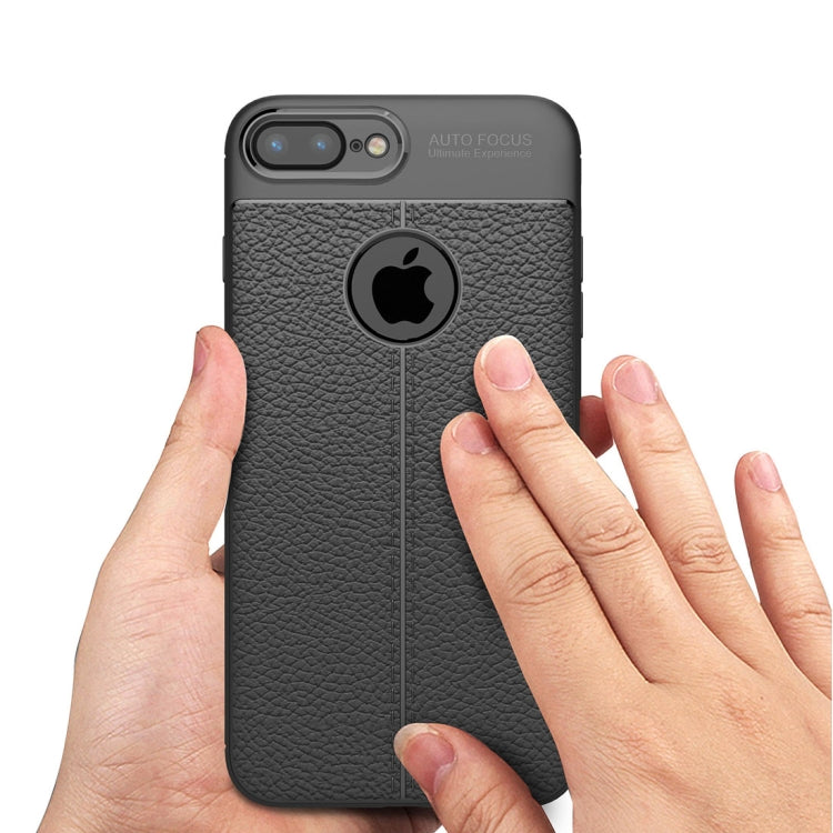 For iPhone 8 Plus & 7 Plus Litchi Texture TPU Protective Back Cover Case, For 8P & 7P