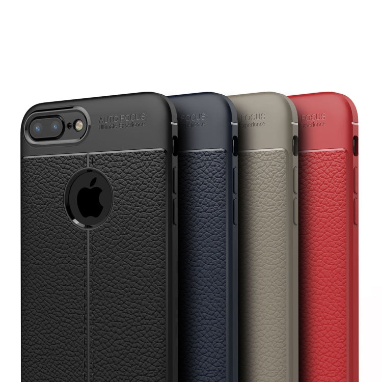 For iPhone 8 Plus & 7 Plus Litchi Texture TPU Protective Back Cover Case, For 8P & 7P