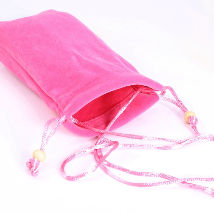 6.9 inch Universal Leisure Cotton Flock Cloth Carry Bag with Lanyard for iPhone 8 Plus, Galaxy S10+, Huawei Mate 20X, Xiaomi Max