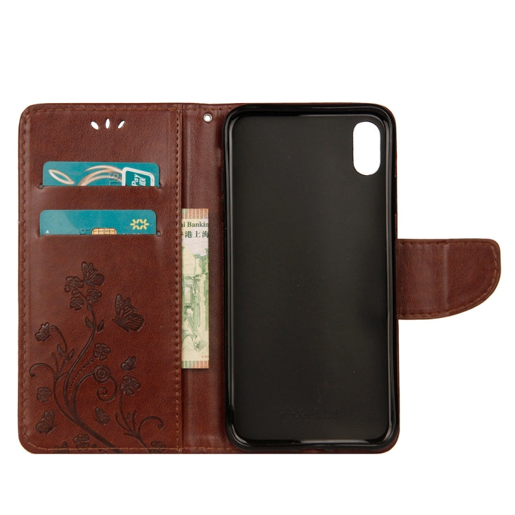 For iPhone XR Embossed Butterfly Pattern Horizontal Flip Leather Case with Card Slot & Holder & Wallet & Lanyard, For XR