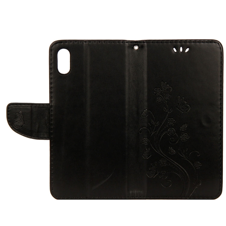 For iPhone XS Max Embossed Butterfly Pattern Horizontal Flip Leather Case with Card Slot & Holder & Wallet & Lanyard, For XS Max