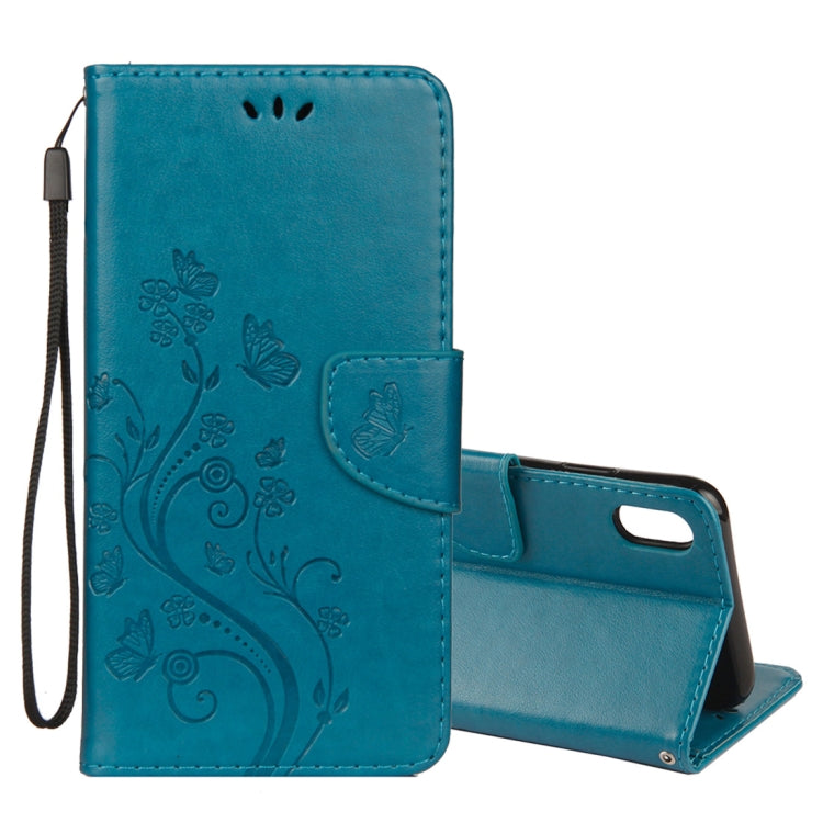 For iPhone XS Max Embossed Butterfly Pattern Horizontal Flip Leather Case with Card Slot & Holder & Wallet & Lanyard, For XS Max